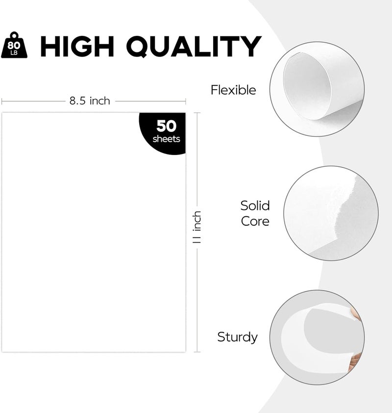 Goefun 50 Sheets White Cardstock 8.5 x 11 Certificate Paper, White Card Stock Printer Paper for Invitations, Menus, Wedding, DIY Cards - Image 2